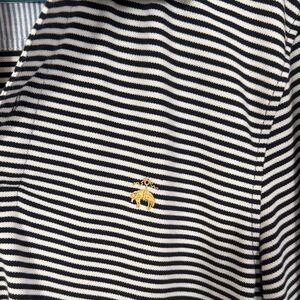 Brooks Brothers Blue and White Long sleeved polo Striped Shirt